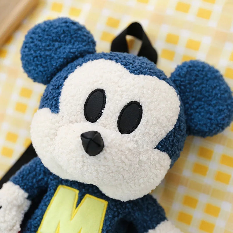 25cm Fashion Cartoon Backpack Mickey Mouse Plush Toy Bag Super Soft Toy Bag Student Bag Holiday Gift