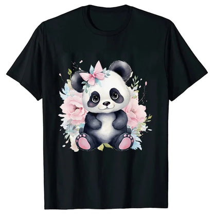 Cute Panda Printed T-Shirt