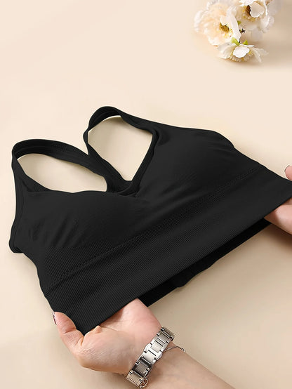 Plus Size Women's Sports Bra with Cross Straps And Padding