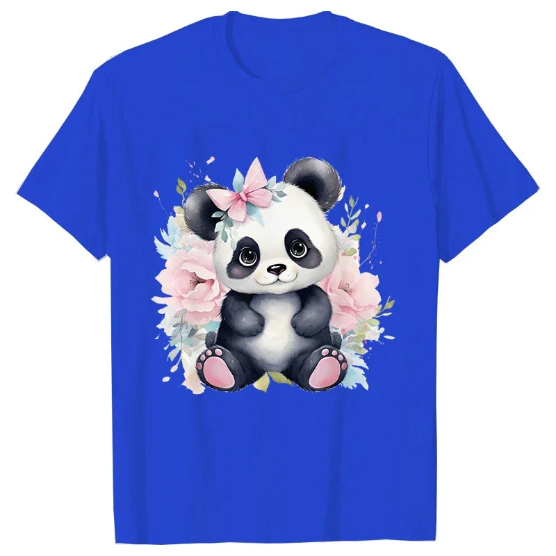 Cute Panda Printed T-Shirt