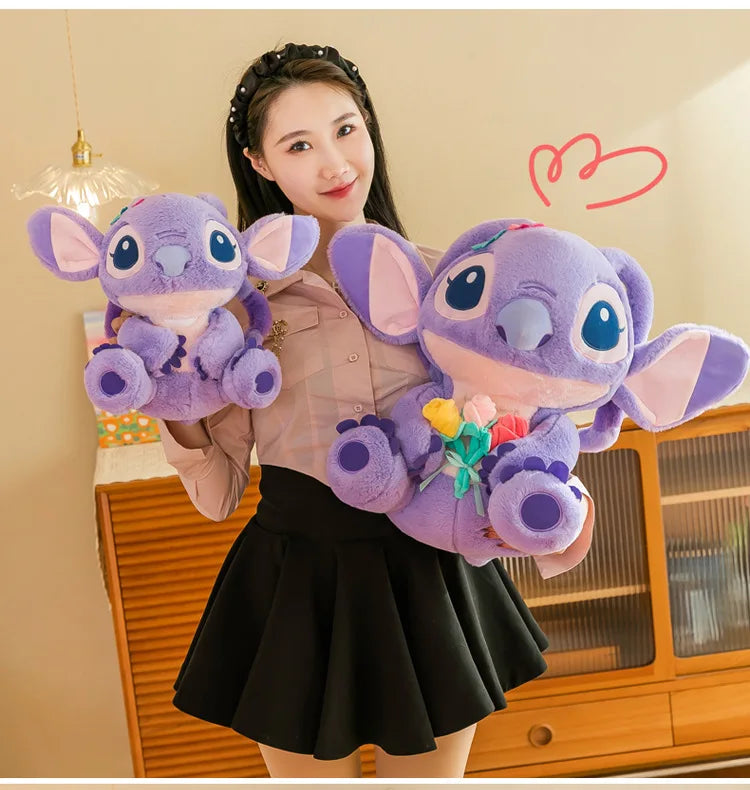 35cm Disney Embroidered Stitch Doll Cartoon Cute Stitch Plush Toys Children's Gift For Birthday Room Decoration Plushies Dolls