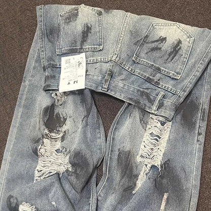 Dirty Ripped Holes Jeans Women