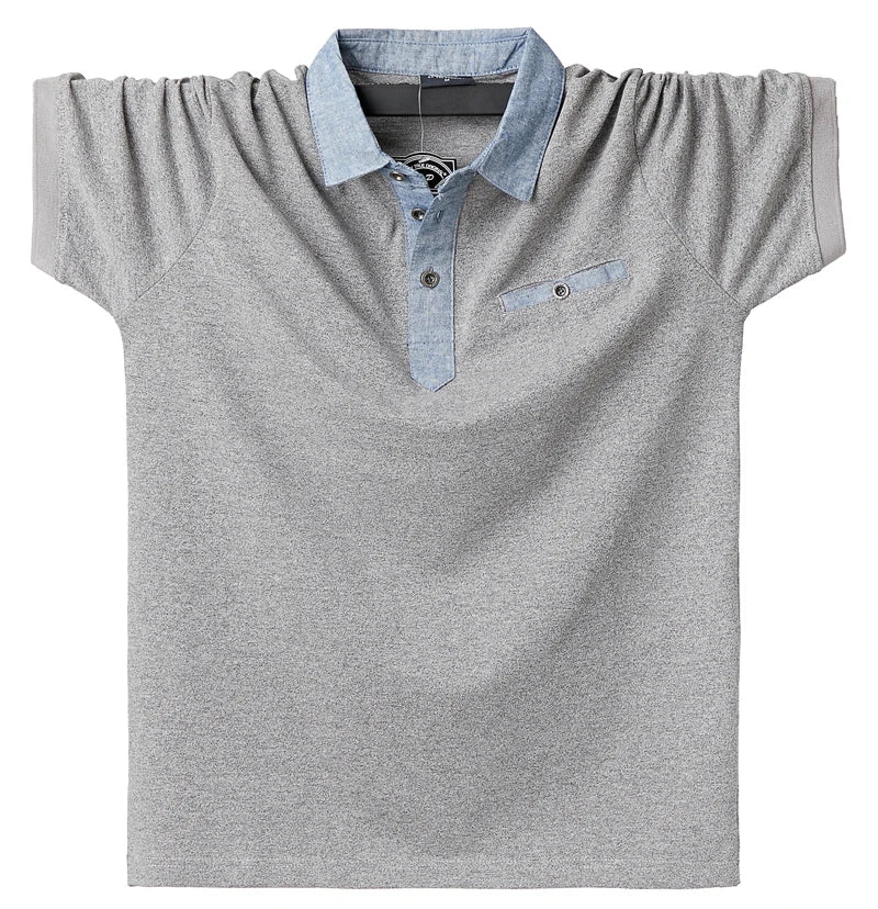 Men Solid Pocket Short Sleeve