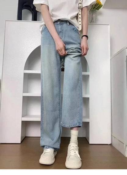 Oversized Thin Ice Silk Jeans