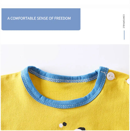 2-Piece 100% Cotton Summer Toddler Outfit – Short Sleeve T-Shirt and Shorts for Boys & Girls