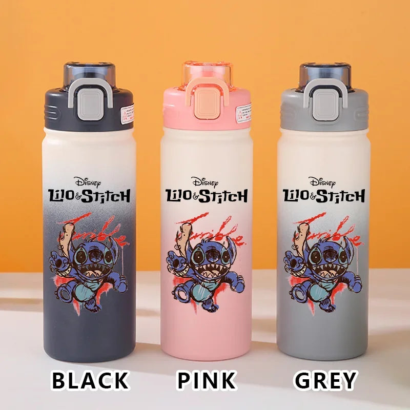 Disney Lilo Stitch Gradient Thermos Cup Outdoor Sports Fitness Portable Leak-proof Camping Cartoon Animation Cycling Kettle Gift