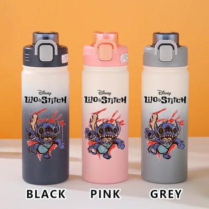 Disney Lilo Stitch Gradient Thermos Cup Outdoor Sports Fitness Portable Leak-proof Camping Cartoon Animation Cycling Kettle Gift