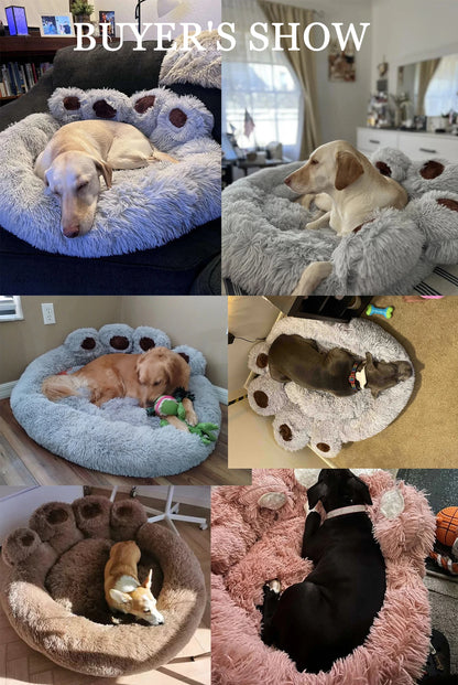 Fluffy Dog Bed – Plush Round Pet Cushion for Small to Large Dogs & Cats