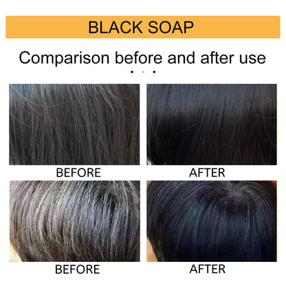 White Hair Darkening Shampoo Soap Restore Gray Beard and Hair Natural Color Soap Gray White To Black Dye Hair Fixing Shampoo 50g