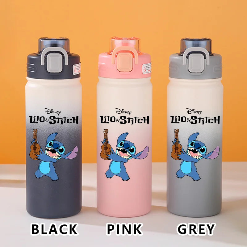 Disney Lilo Stitch Gradient Thermos Cup Outdoor Sports Fitness Portable Leak-proof Camping Cartoon Animation Cycling Kettle Gift