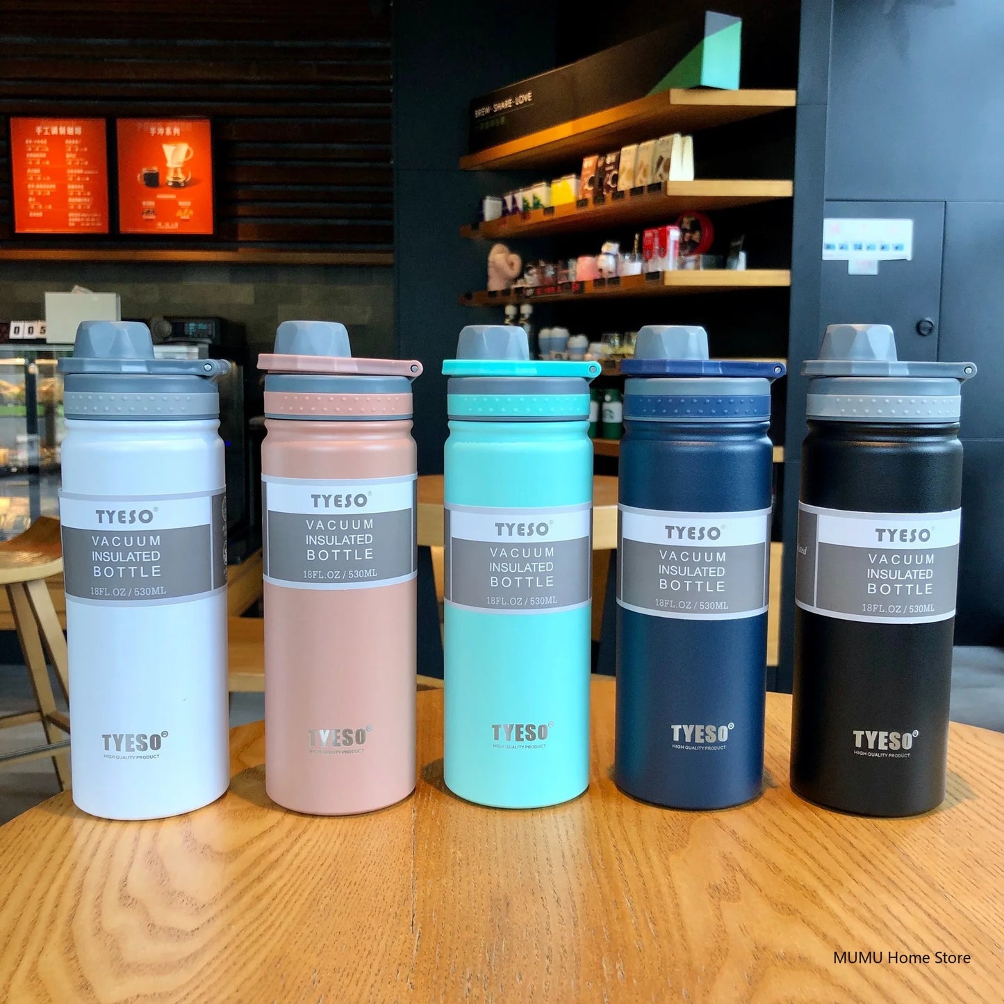 Tyeso 530/750ML Thermos Bottle Stainless Steel Vacuum Flask Travel Cup Insulated Water Bottle Sport Thermal Mug Hot & Cold Mug