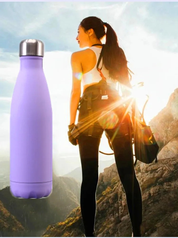 1000ML Double Wall 304 Stainless Steel Thermal Flask Fashion Vacuum Thermos Outdoor Portable Sport Thermal Drink Water Bottle