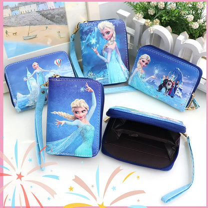 Kawaii Disney Frozen Elsa Girls wallet Cartoon Disney Princess Anna Anime Woman wallet Storage bag kids toy Christmars gifts