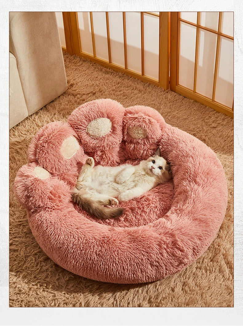 Fluffy Dog Bed – Plush Round Pet Cushion for Small to Large Dogs & Cats