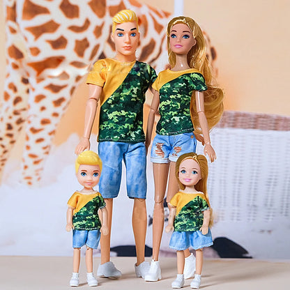 4pcs Family Dolls Ken & Wife Playset