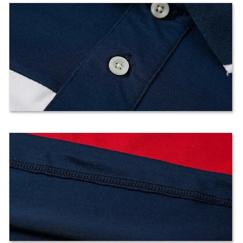 Patchwork Polo Shirts Plus Size M-6XL