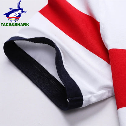TACE&SHARK Straight Men's Striped Polos