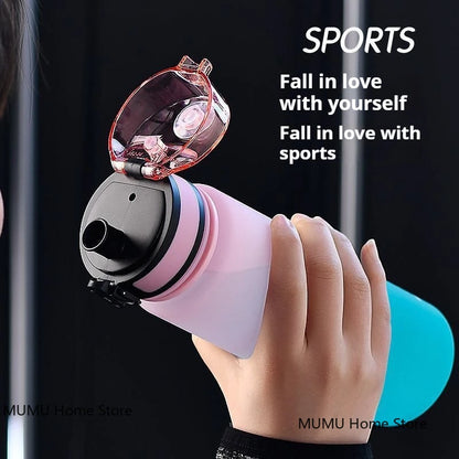 500ML / 650ML / 1000ML Gradient Sports Water Bottle – BPA-Free Large Capacity Fitness Jug