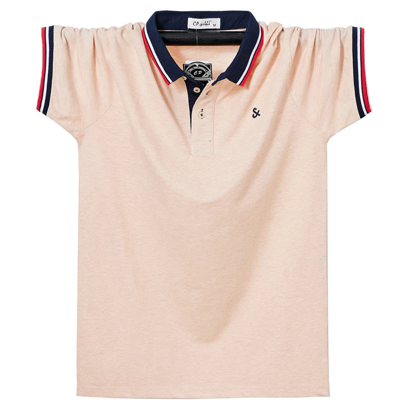 Mens Casual Knot Embroidery 95% Cotton Polo Shirt