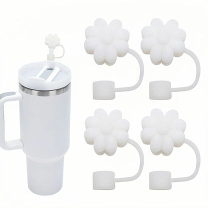 13pcs accessories for Stanley 40oz thermos cup, flower straw covers, 10mm straws, silicone cup sleeves and cleaning brushes.