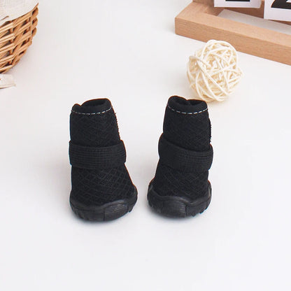4pcs Breathable Dog & Cat Shoes – Anti-Slip, Year-Round Pet Paw Protectors
