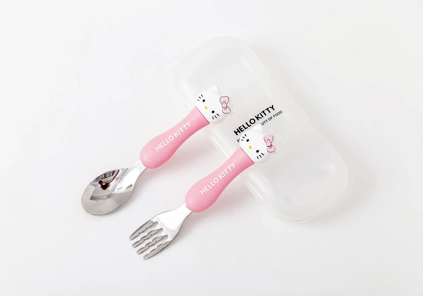 Anime Figure Hello Kitty Children Stainless Steel Cutlery Set Kuromi Cartoon Action Model Spoon Fork My Melody Baby Tableware