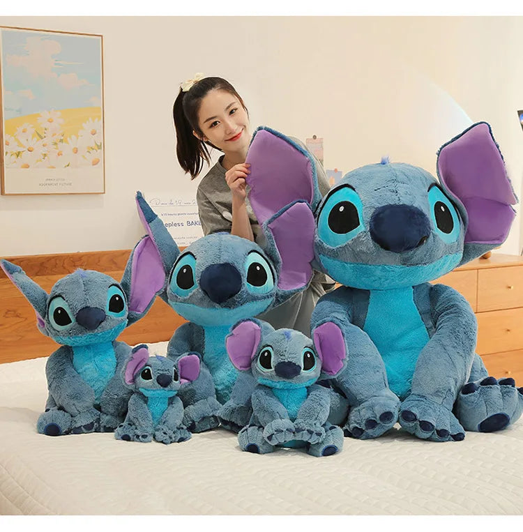 60cm Disney Stitch Plush Toy Doll Anime Lilo & Stitch Sitting Stitch Cartoon Stuffed Doll Children's Comforting Pillow Kids Gift