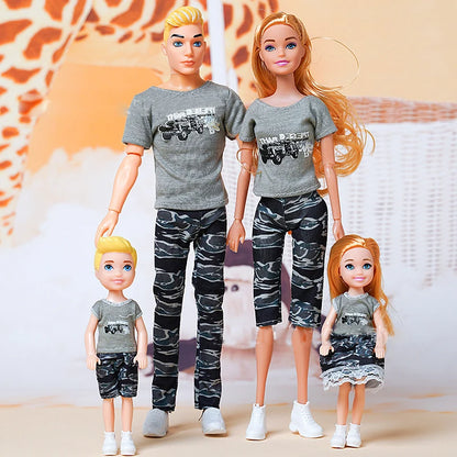 4pcs Family Dolls Ken & Wife Playset