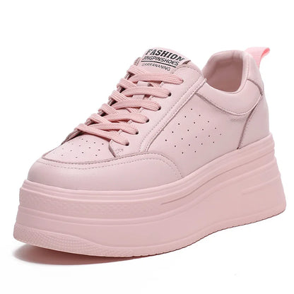 Fujin 8cm Genuine Leather Women Casual Shoes