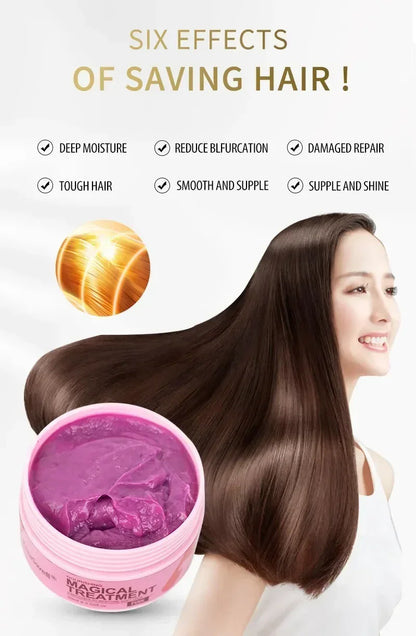 5 Seconds Magical Keratin Hair Mask Repair Damaged Hair Frizzy Soft Smooth Shiny Deep Moisturizing Nourish Hair Root Beauty Care