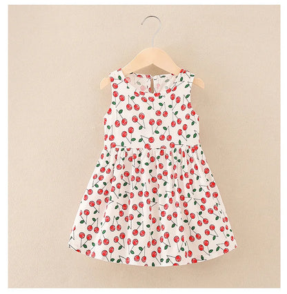 Cotton Cartoon Summer Dress for Girls – Sleeveless Princess Party Outfit