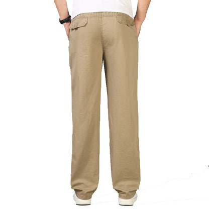 Men Pants Casual Cotton Long Pants Straight Joggers