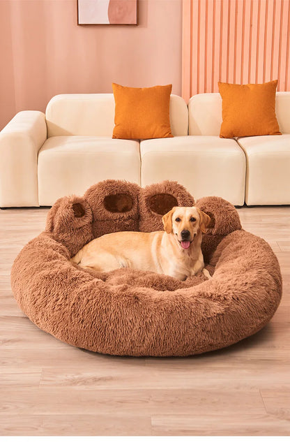 Fluffy Dog Bed – Plush Round Pet Cushion for Small to Large Dogs & Cats