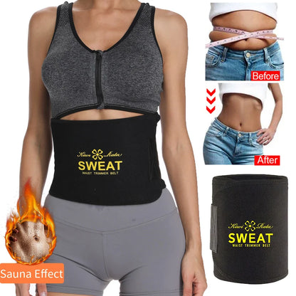 Unisex Neoprene Waist Trimmer Belt – Adjustable Sweat Wrap for Tummy Control, Fat Burn & Back Support | Body Shaper for Men & Women