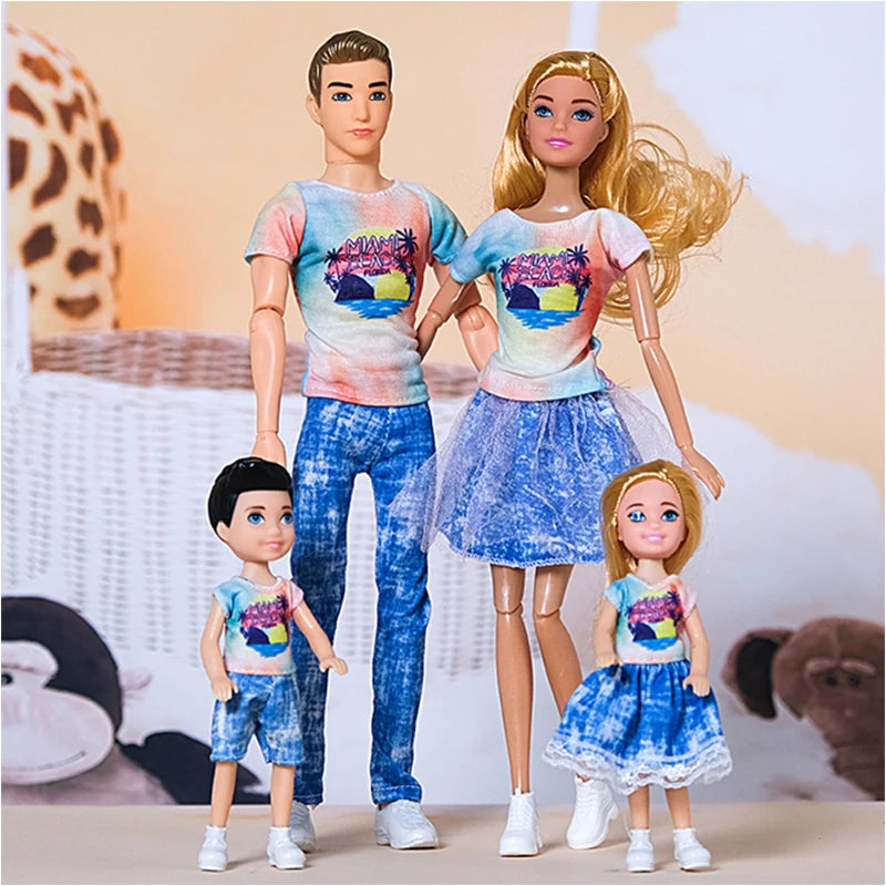 4pcs Family Dolls Ken & Wife Playset