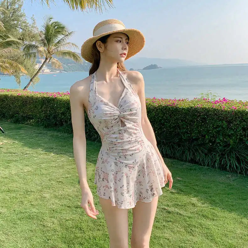 Hanging Neck Sweet Cute Swimwear Set