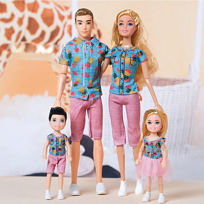 4pcs Family Dolls Ken & Wife Playset