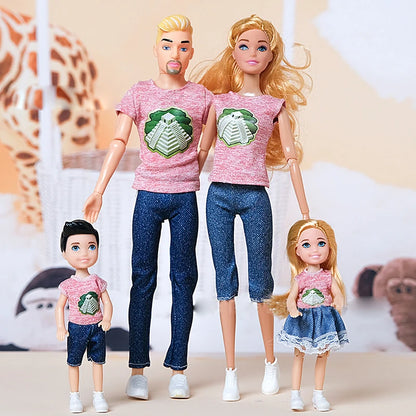 4pcs Family Dolls Ken & Wife Playset