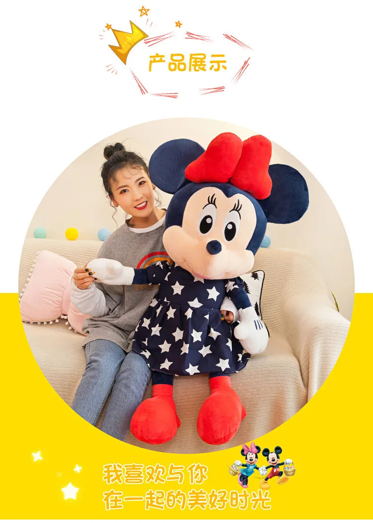 Disney Mickey & Minnie Plush Dolls – 35/45cm Soft Star Pillow Toys | Stuffed Cushion Gift for Kids, Girls & Birthdays