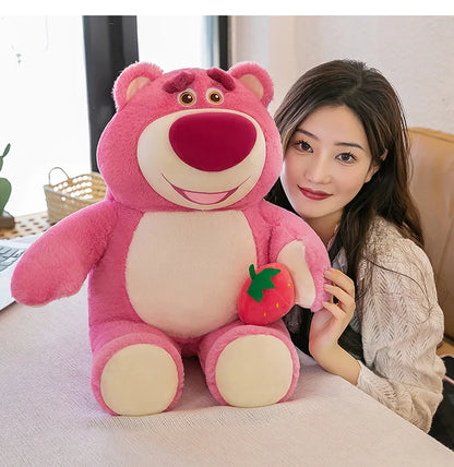 35cm Cute Cartoon Pixar Strawberry Bear Doll Plush Toy Gift Office Sofa Strawberry Bear Pillow Cushion Plushies Dolls for Kids