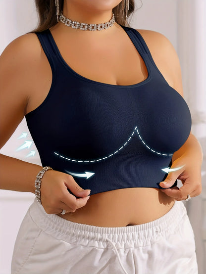 Plus Size Women's Sports Bra with Cross Straps And Padding