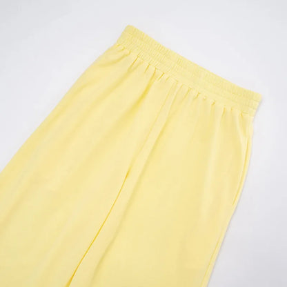 Casual Elastic Wide Leg Pants 2 Pieces Sets