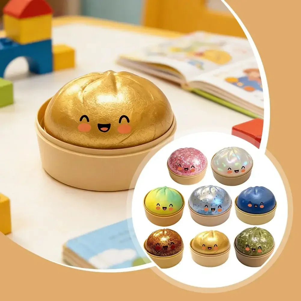 1pcs Party Time Realistic Steamed Bun Squeeze Toy