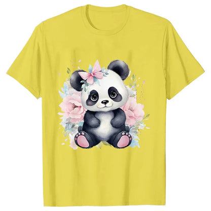 Cute Panda Printed T-Shirt