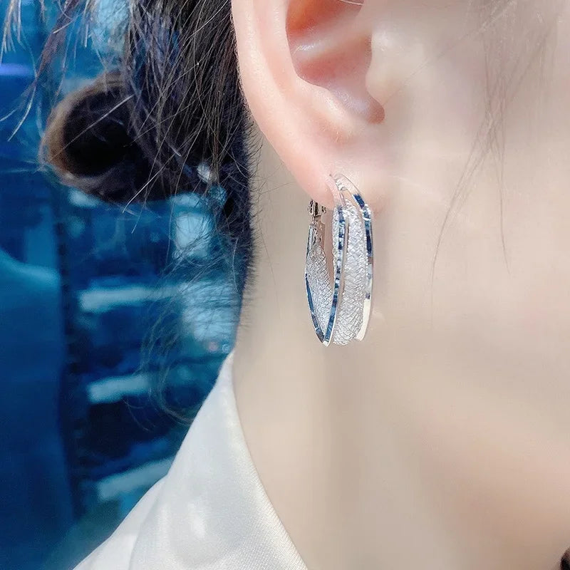 Pendientes Hollow Net Crystal Hanging Earrings