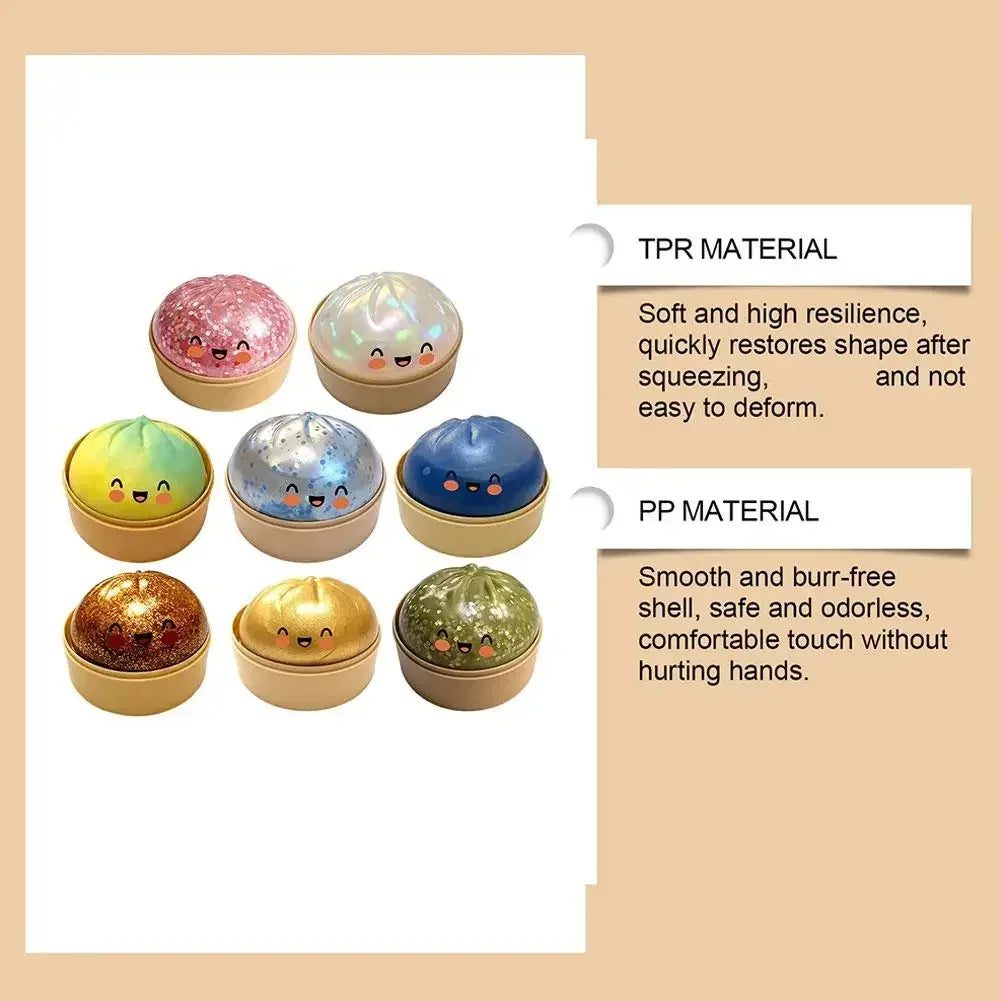 1pcs Party Time Realistic Steamed Bun Squeeze Toy