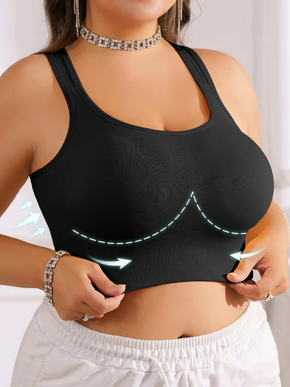 Plus Size Women's Sports Bra with Cross Straps And Padding