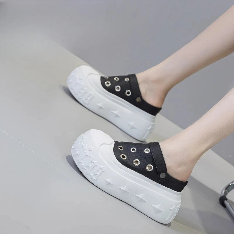 Fujin 9cm Synthetic Microfiber Leather Chunky Sneakers