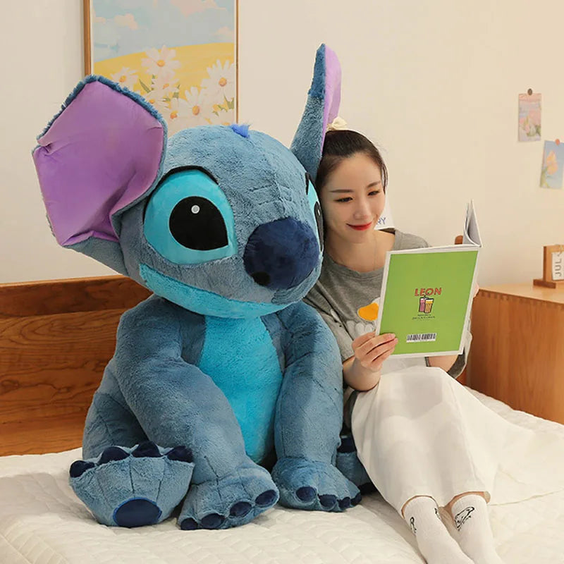 60cm Disney Stitch Plush Toy Doll Anime Lilo & Stitch Sitting Stitch Cartoon Stuffed Doll Children's Comforting Pillow Kids Gift