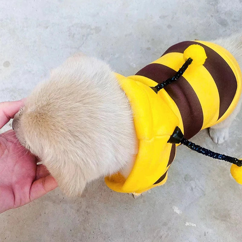 Bee Pet Puppy Coat – Fleece Hoodie Outfit for Small Dogs